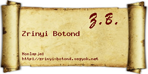 Zrinyi Botond névjegykártya